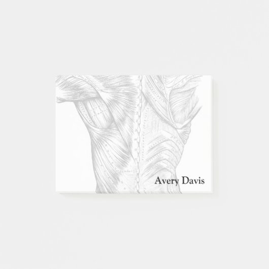 Zwart-witte anatomie Art Rugspieren (1890) Post-it® Notes (Voorkant)