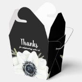 Zwart-witte Anemonen Waterverf Bloemen Bedankdoosjes (Geopend)