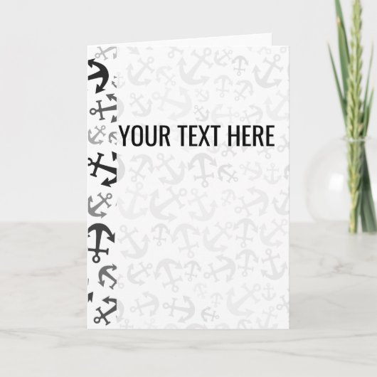 Zwart Witte Ankerpatroon Aankondiging (Voorkant)