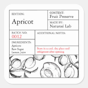 Zwart & Witte Apotheek Abrikoos label