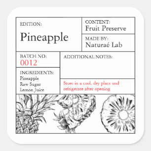 Zwart & Witte Apotheek Ananas etiket