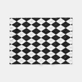 Zwart-witte Argyle Fleece Deken (Voorkant (Horizontaal))