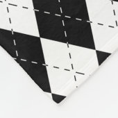 Zwart-witte Argyle Fleece Deken (Hoek)