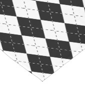 Zwart-witte Argyle Korte Tafelloper (Hoek)