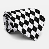 Zwart-witte Argyle Stropdas (Opgerold)