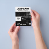 Zwart-witte auto flyer (Hand)