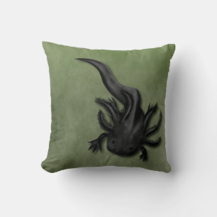 Zwart-witte Axolotls Art Kussen