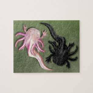 Zwart-witte Axolotls Art Legpuzzel