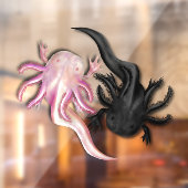 Zwart-witte Axolotls Art Raamsticker (Vel 2)