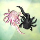 Zwart-witte Axolotls Art Raamsticker (Vel 3)