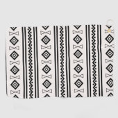 Zwart-witte Aztec Golfhanddoek (Horizontaal)
