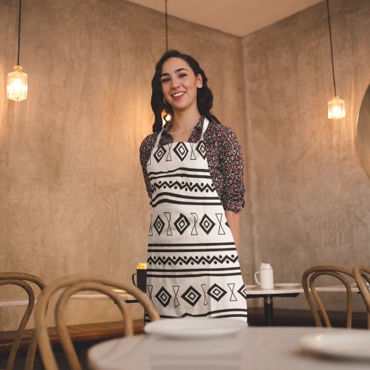 Zwart-witte Aztec Schort