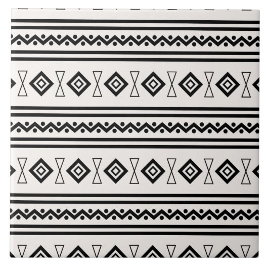 Zwart-witte Aztec Tegeltje (Voorkant)