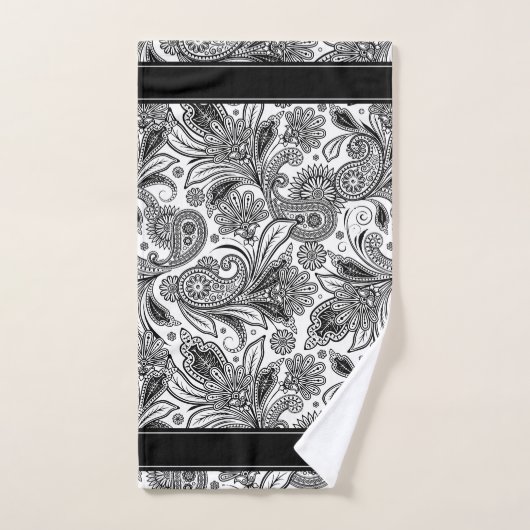 Zwart-witte badhanddoekset bad handdoek (Handdoek)