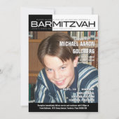 Zwart-witte balk Mitzvah Magazine Kaart (Voorkant)