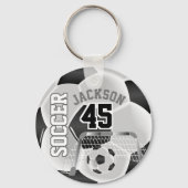 Zwart-witte ⚽ Ball Sport Sleutelhanger (Achterkant)