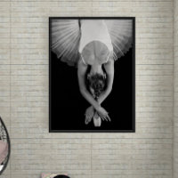 Zwart-witte ballerina art afdrukken