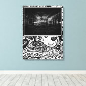 Zwart-witte balzaal canvas afdruk (Insitu (Houten vloer))