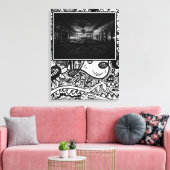 Zwart-witte balzaal canvas afdruk (Insitu (Woonkamer))