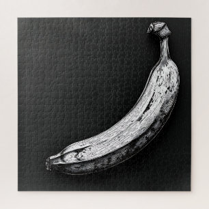 Zwart-Witte Banaan Legpuzzel