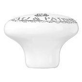 Zwart-witte bankbakkerij keramische knop (Zijkant)