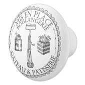 Zwart-witte bankbakkerij keramische knop (Rechts)