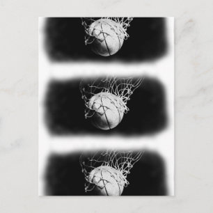 Zwart-witte Basketball Art Briefkaart