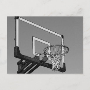 Zwart-witte Basketball-hoop Briefkaart
