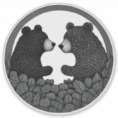 Zwart-witte beren sticker (Voorkant)