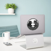 Zwart-witte beren sticker (Laptop op bureau)