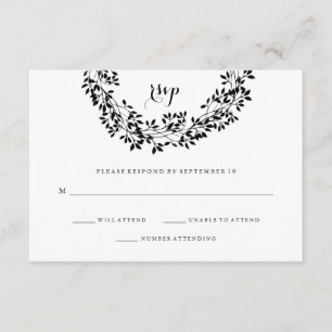 Zwart-witte bijtende botanische baard RSVP