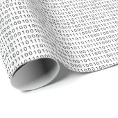 Zwart Witte Binaire Streep Cadeaupapier (Rol Hoek)