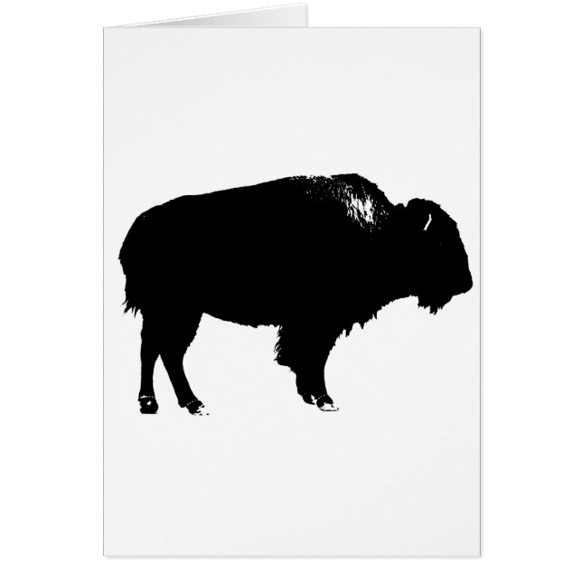Zwart-witte bizon buffalo Silhouette Pop Art (Voorkant)