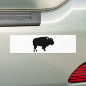 Zwart-witte bizon buffalo Silhouette Pop Art Bumpersticker (Op auto)