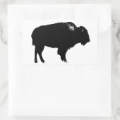 Zwart-witte bizon buffalo Silhouette Pop Art Rechthoekige Sticker (Tas)