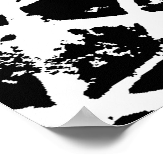 Zwart-witte blauwe ogen tijger poster (Hoek)