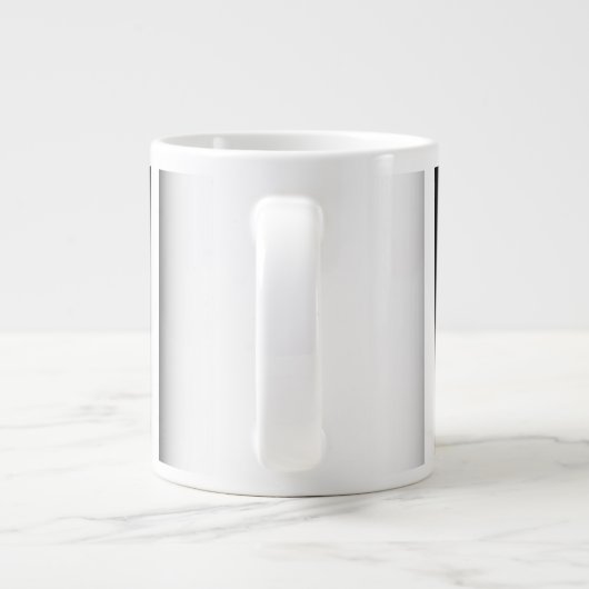 Zwart Witte Bloemen Extra Grote Beker (Achterkant)