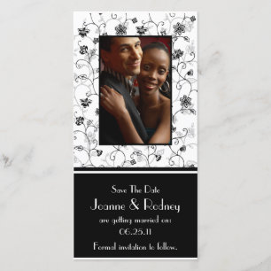 Zwart-witte bloemen Foto opslaan Datum Save The Date