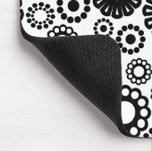 Zwart-witte bloemen muismat (Hoek)