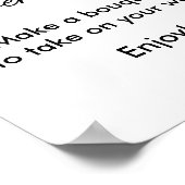 Zwart Witte Bloemenbar Bruidsfeest Poster (Hoek)