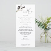 Zwart & Witte Bloemige Menu (Staand voorkant)