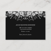 Zwart Witte Bloemige Trouw Bruidsmeisje van Eer Informatiekaartje (Voorkant)