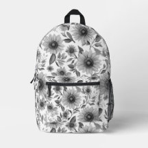 Zwart-Witte Bloemige Zonnebloemen