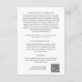 Zwart witte bloesem vlinders bruiloft details QR Informatiekaartje (Achterkant)