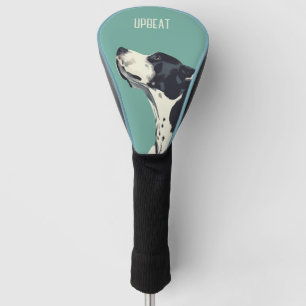 Zwart-witte bokser golfheadcover