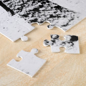 Zwart-witte bomen in de sneeuwpuzzel legpuzzel (Zijkant)