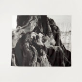 Zwart-witte boom wandkleed (Voorkant (horizontaal))