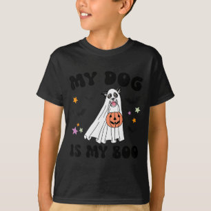 Zwart-Witte Border Collie Boo Hond Halloween T-shirt