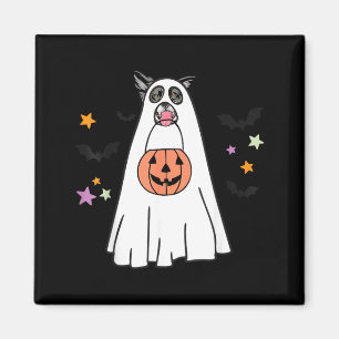 Zwart-Witte Border Collie Hond Boo Halloween Magneet