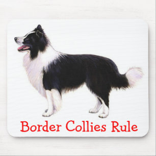 Zwart-Witte Border Collie Puppy Hond Muismat